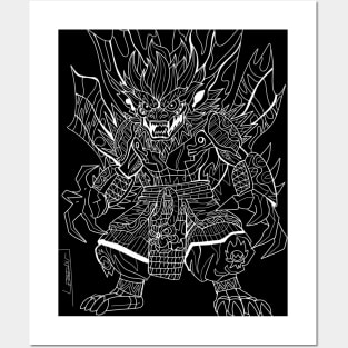 demon mexican yokai samurai ecopop art Posters and Art